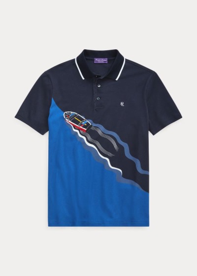 Ralph Lauren Custom Slim Fit Piqué Polo Herre Danmark (EDTPY6485)